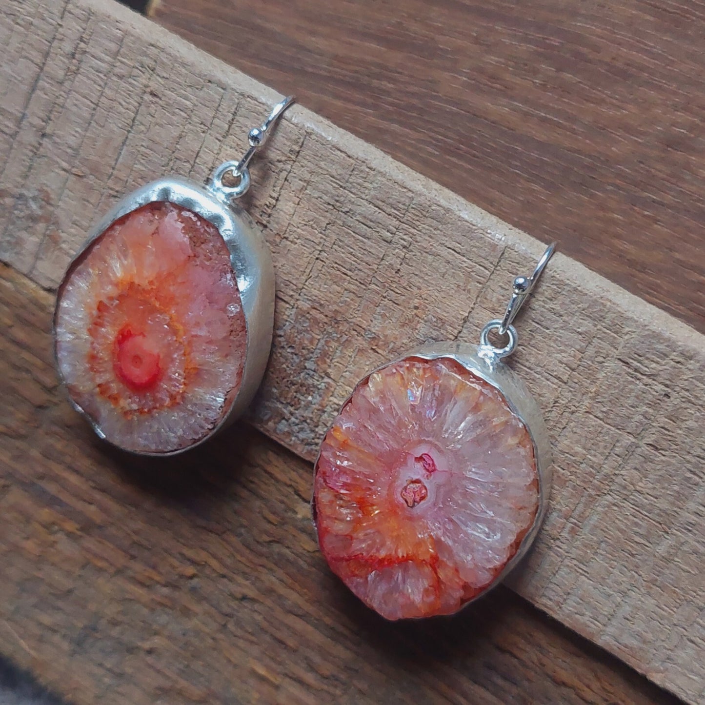 Pink Solar Quartz Gemstone 925Sterling Silver Earring Handmade Jewelry For Women