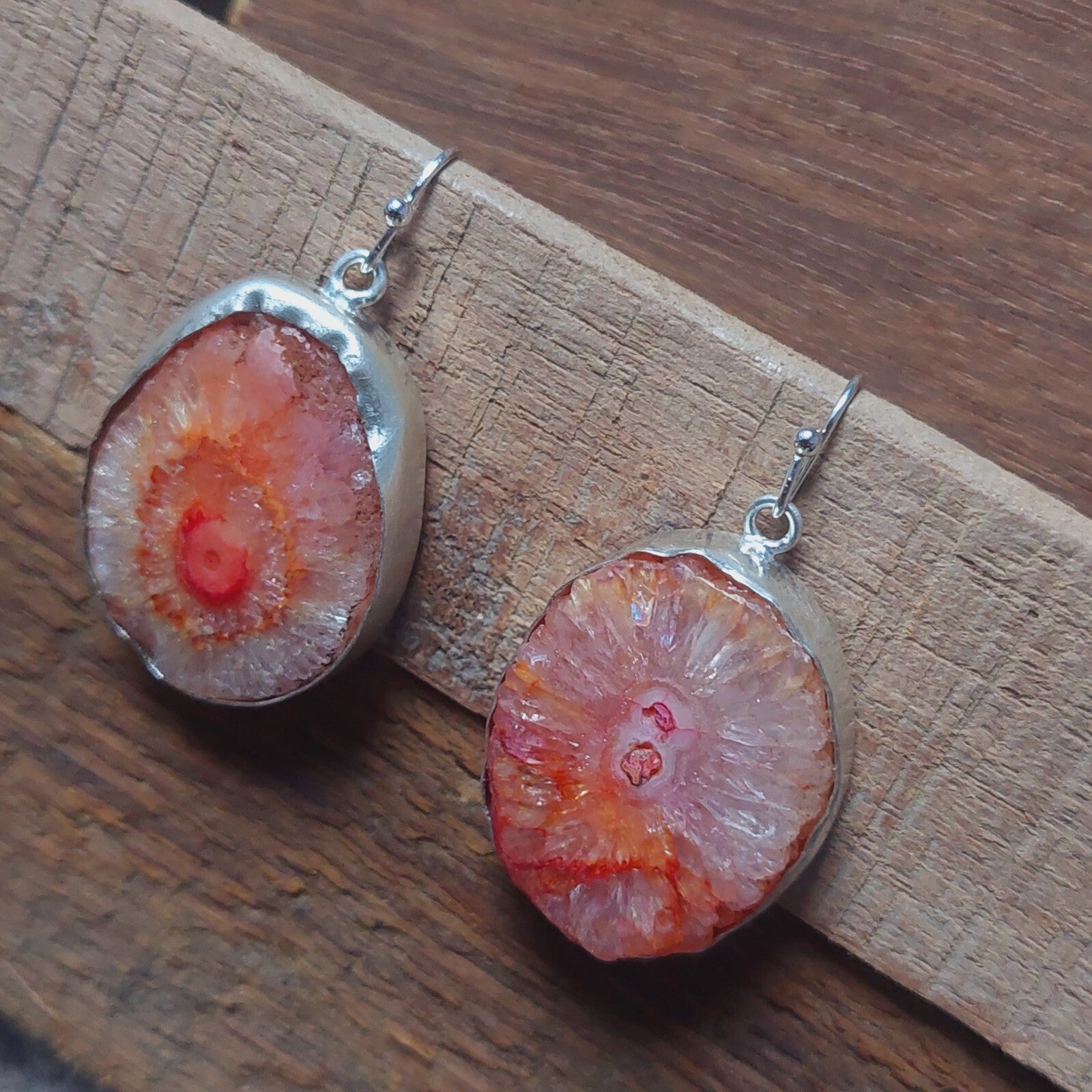 Pink Solar Quartz Gemstone 925Sterling Silver Earring Handmade Jewelry For Women