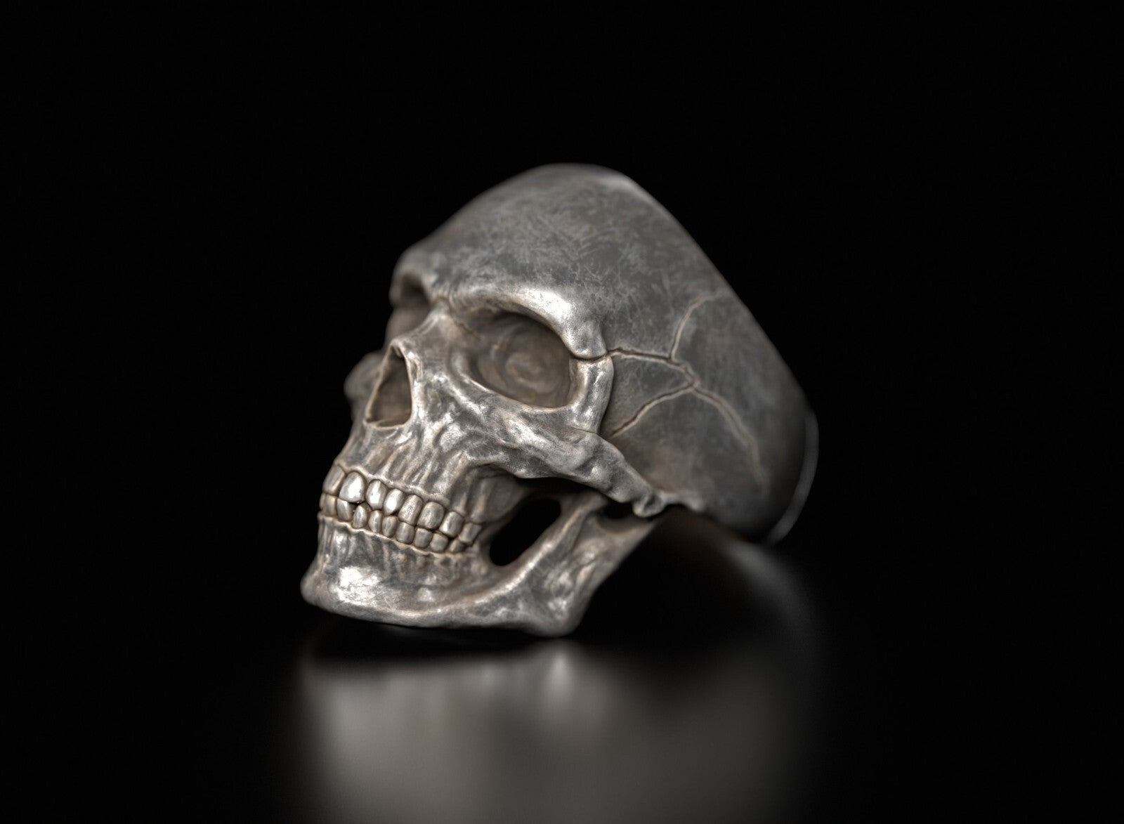 Skull Ring Silver Skull Ring Solid Gothic Biker Ring For Men Wedding Ring US5~15