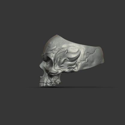 925 Silver Skull Ring Handmade Bold Dark Aesthetic Gift For Men Women US5~15