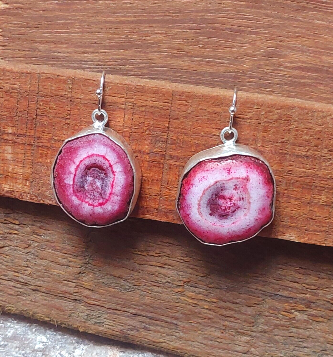 Pink Solar Quartz Gemstone 925sterling Silver Jewelry Earrings,Gift For Love/Mom