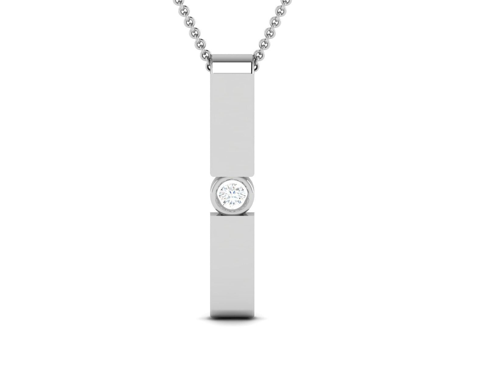 925 Sterling Silver Round Cut Solitaire CZ Pendant Gift For Him Family Necklace