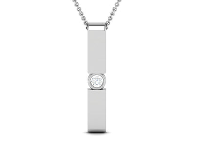 925 Sterling Silver Round Cut Solitaire CZ Pendant Gift For Him Family Necklace