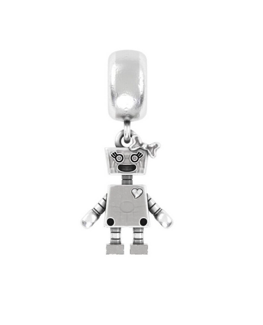 925 Sterling Silver Robot Pendant Necklace Robot Charm Handmade Jewelry Women