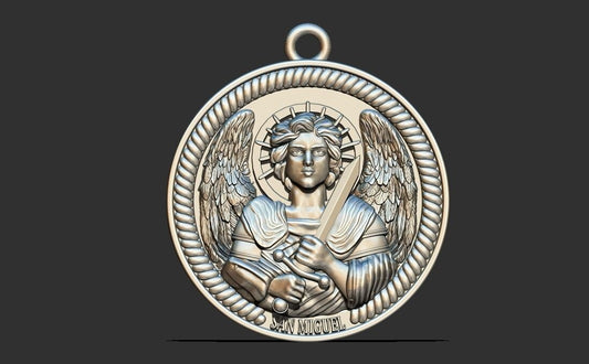 Saint Michael Archangel Medal Pendant Silver Religious Protection Necklace Gift