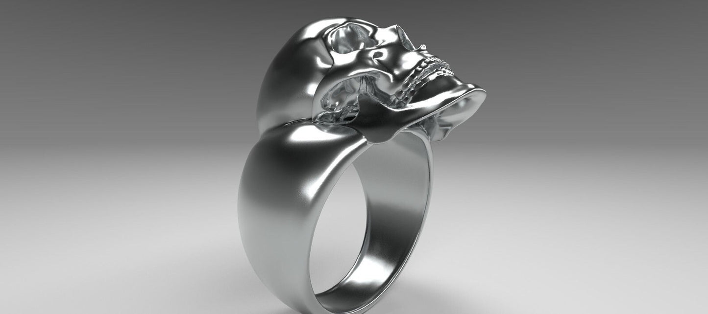 Keith Skull Ring 925 Sterling Silver Retro Heavy Gothic Skull Biker Ring Us5~15
