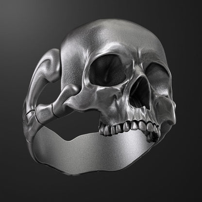 Silver Retro Men Skull Punk Biker Ring Wedding Skull Bone Skeleton Ring Us5~15