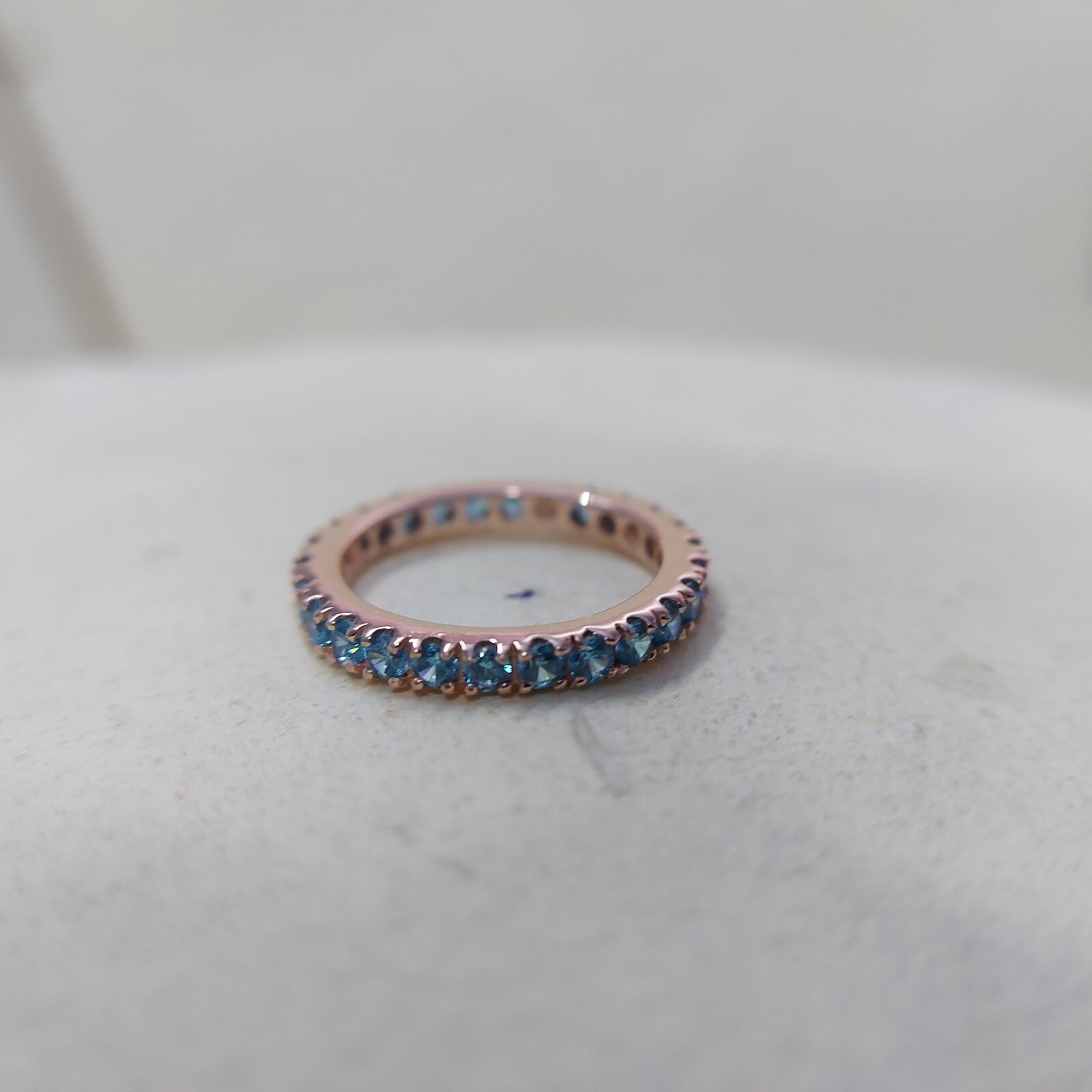 Eternity Topaz Band London Blue Topaz Gemstone Wedding Band Silver Ring Us5~15