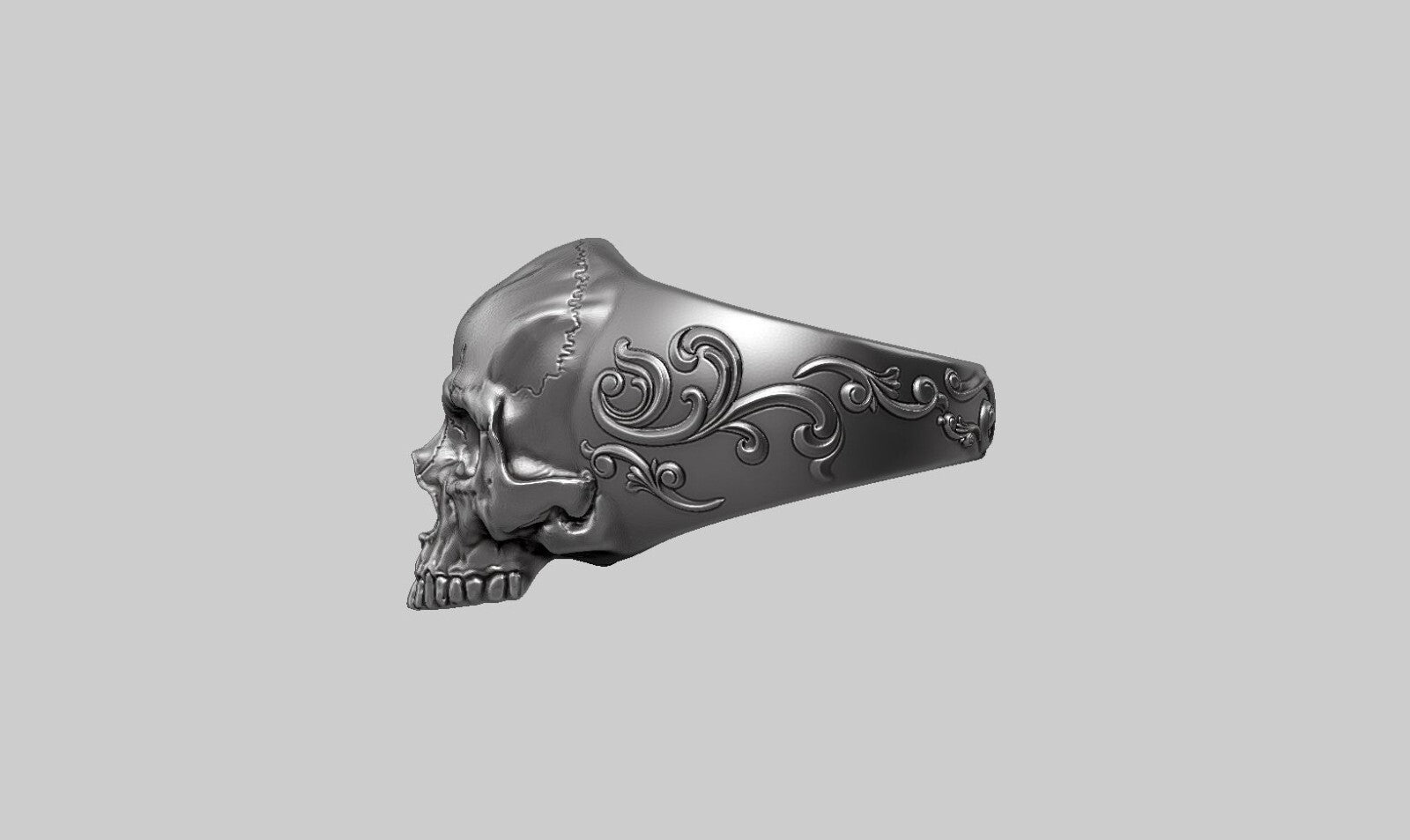Silver Skull Ring Handmade Bold Gothic Heavy Biker Ring For Men Women US5~15