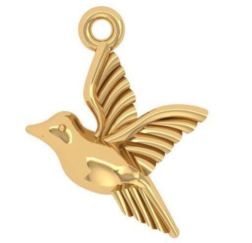 Vintage Brass Robin Sparrow Charm Necklace Flying Bird Animal Lover Gift Family