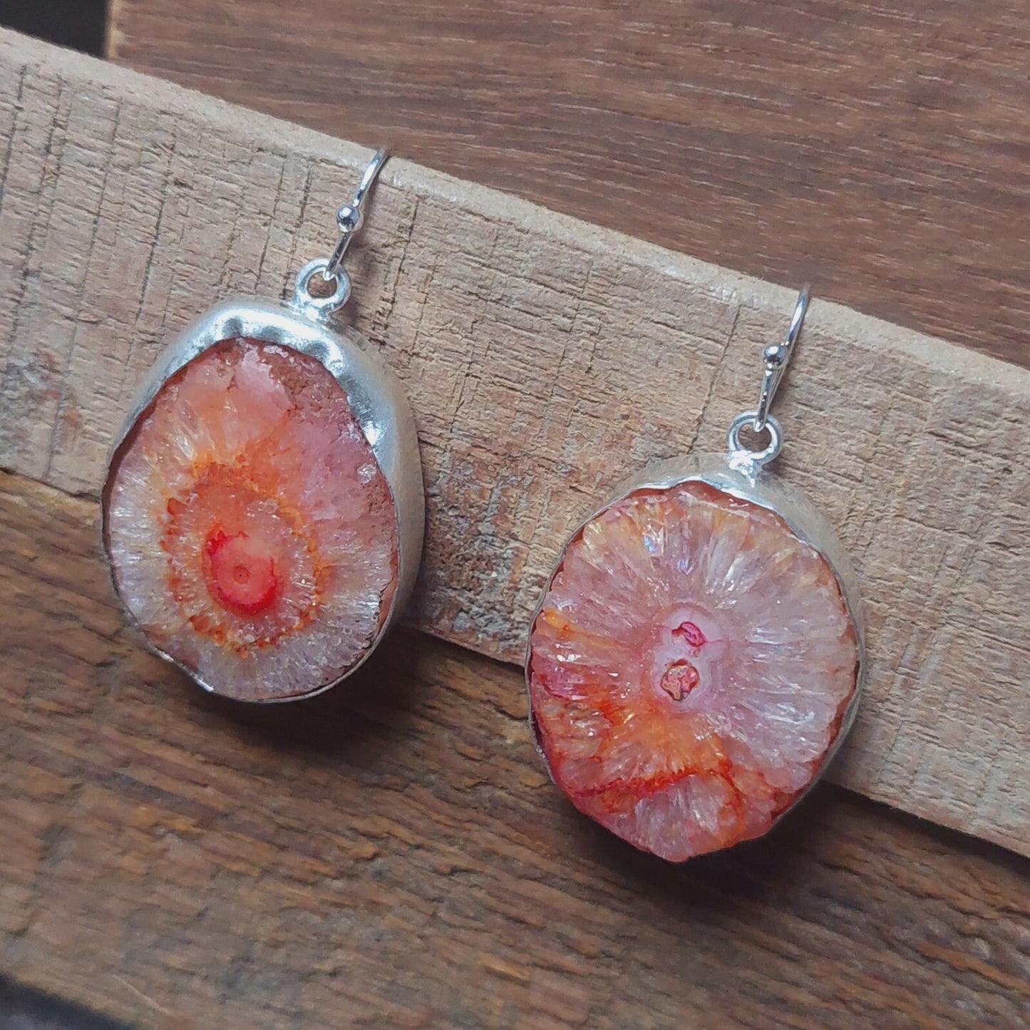Pink Solar Quartz Gemstone 925Sterling Silver Earring Handmade Jewelry For Women