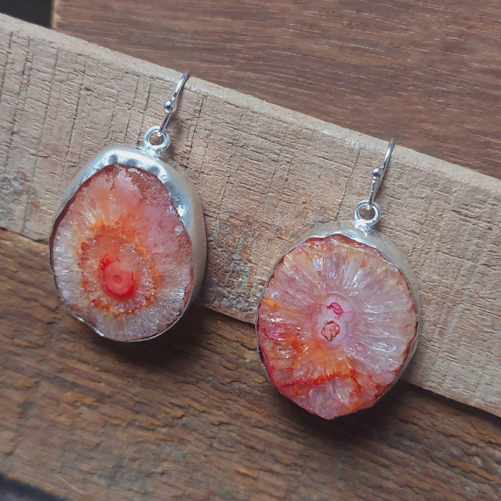 Pink Solar Quartz Gemstone 925Sterling Silver Earring Handmade Jewelry For Women