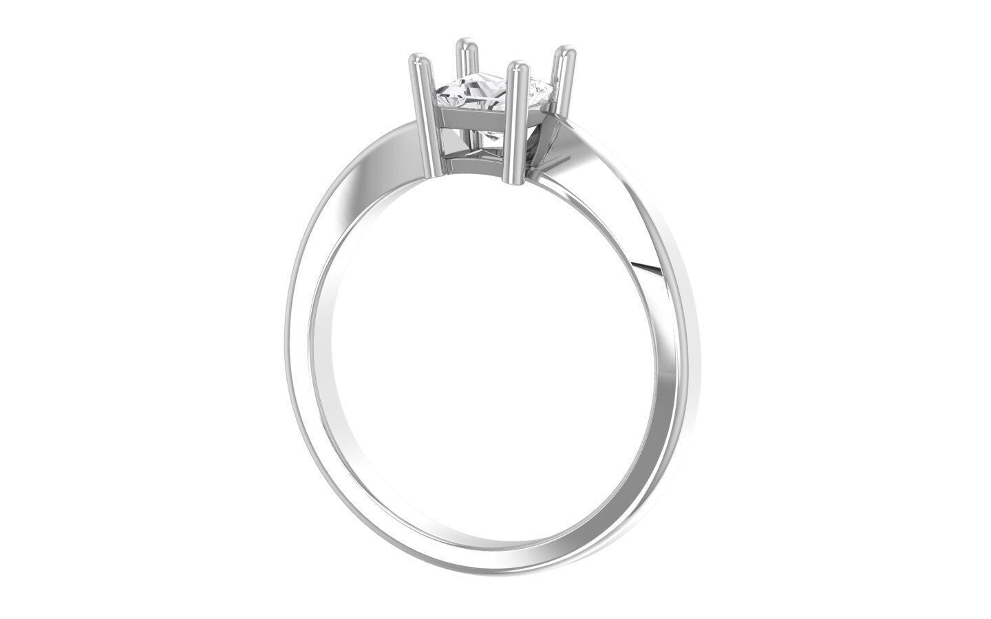 Princess Cut Moissanite Solitaire Ring 925 Silver Engagement Women Ring US5-15