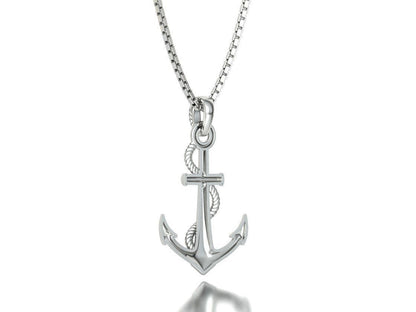 925 Silver Nautical Anchor Pendant Anchor And Rope Necklace For Men Women Gift