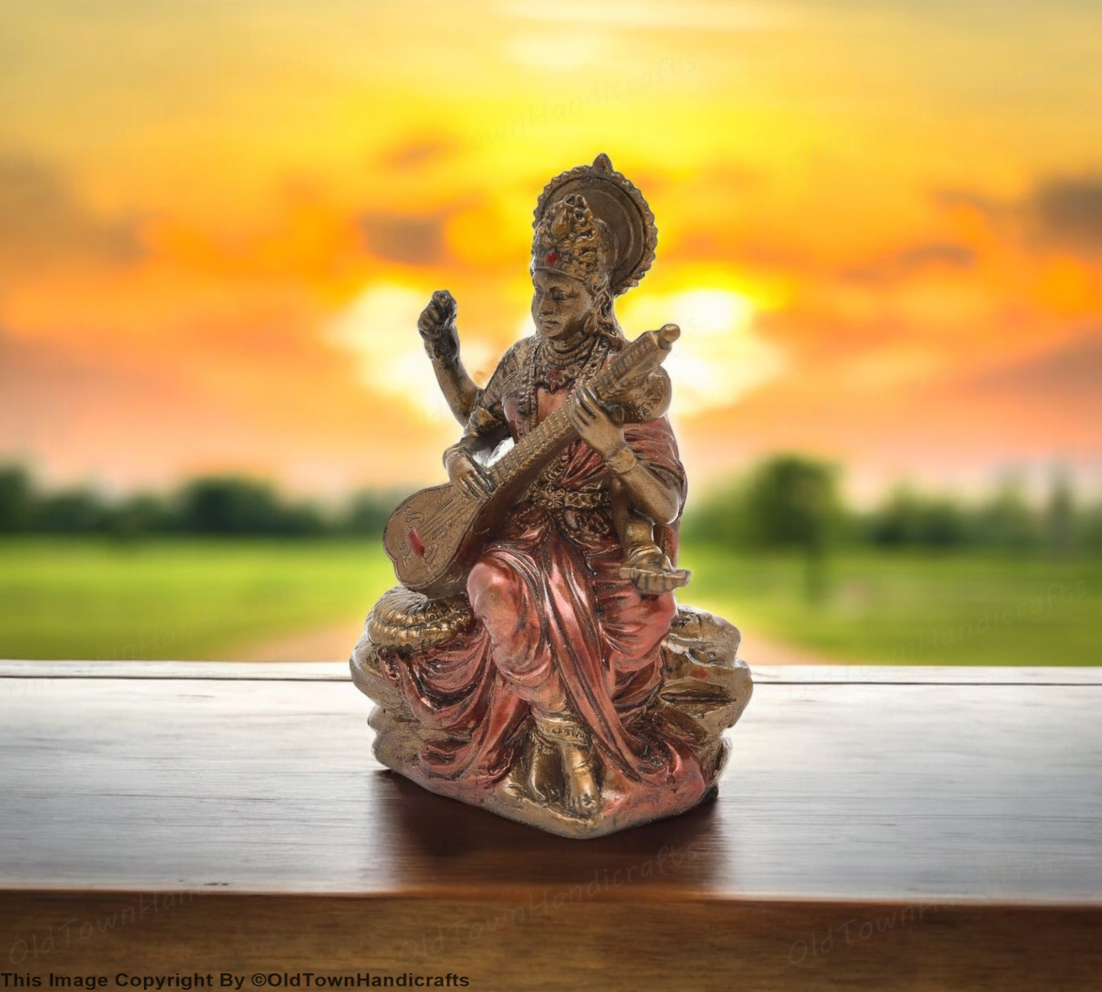 Handcrafted Saraswati Ji Idol Polyresin Saraswati Ji Sculpture for Pooja Room