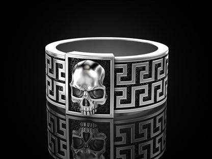 925 Sterling Silver Gothic Skull Ring Men's Biker Punk Heavy Gothic Ring US7~15