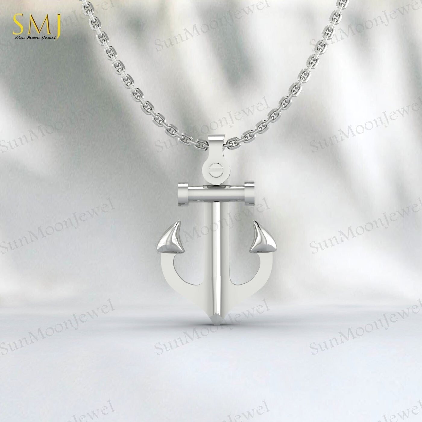925 Silver Anchor Necklace For Men Groomsmen Gift Men's Necklace Silver Nautical