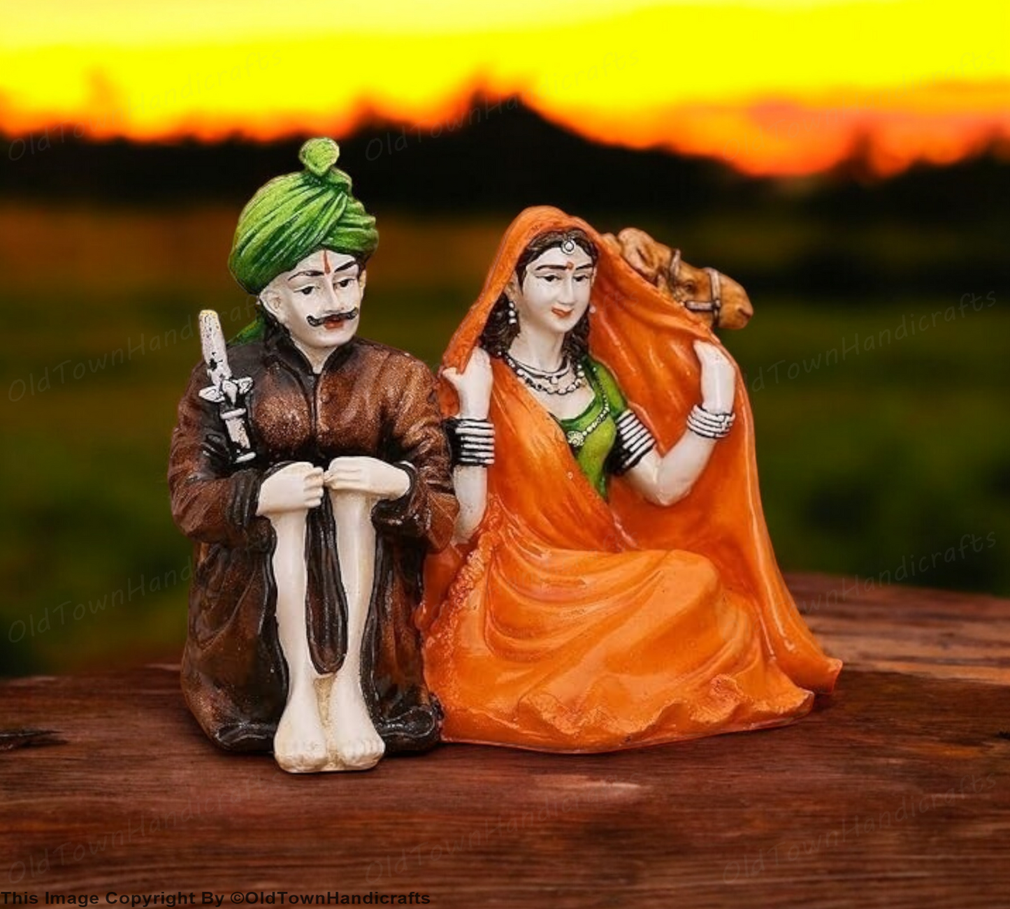 Rajasthani Handicrafts Love Couple Showpiece Decor Statue Ideal for Gifts Home