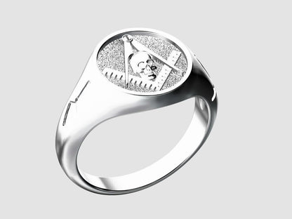 Mason Widow Skull Freemason Masonic Square Sterling Silver Ring US5-15 Men's