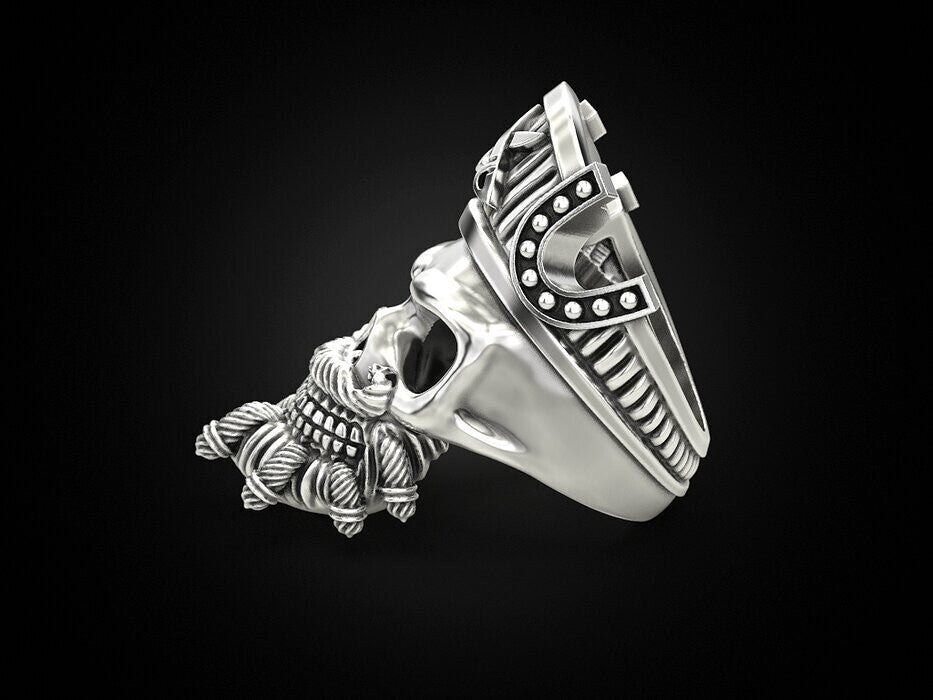 925 Sterling Silver Pirate Skull Ring US5~15 Vintage Biker Rider Gothic Ring