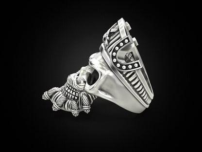 925 Sterling Silver Pirate Skull Ring US5~15 Vintage Biker Rider Gothic Ring