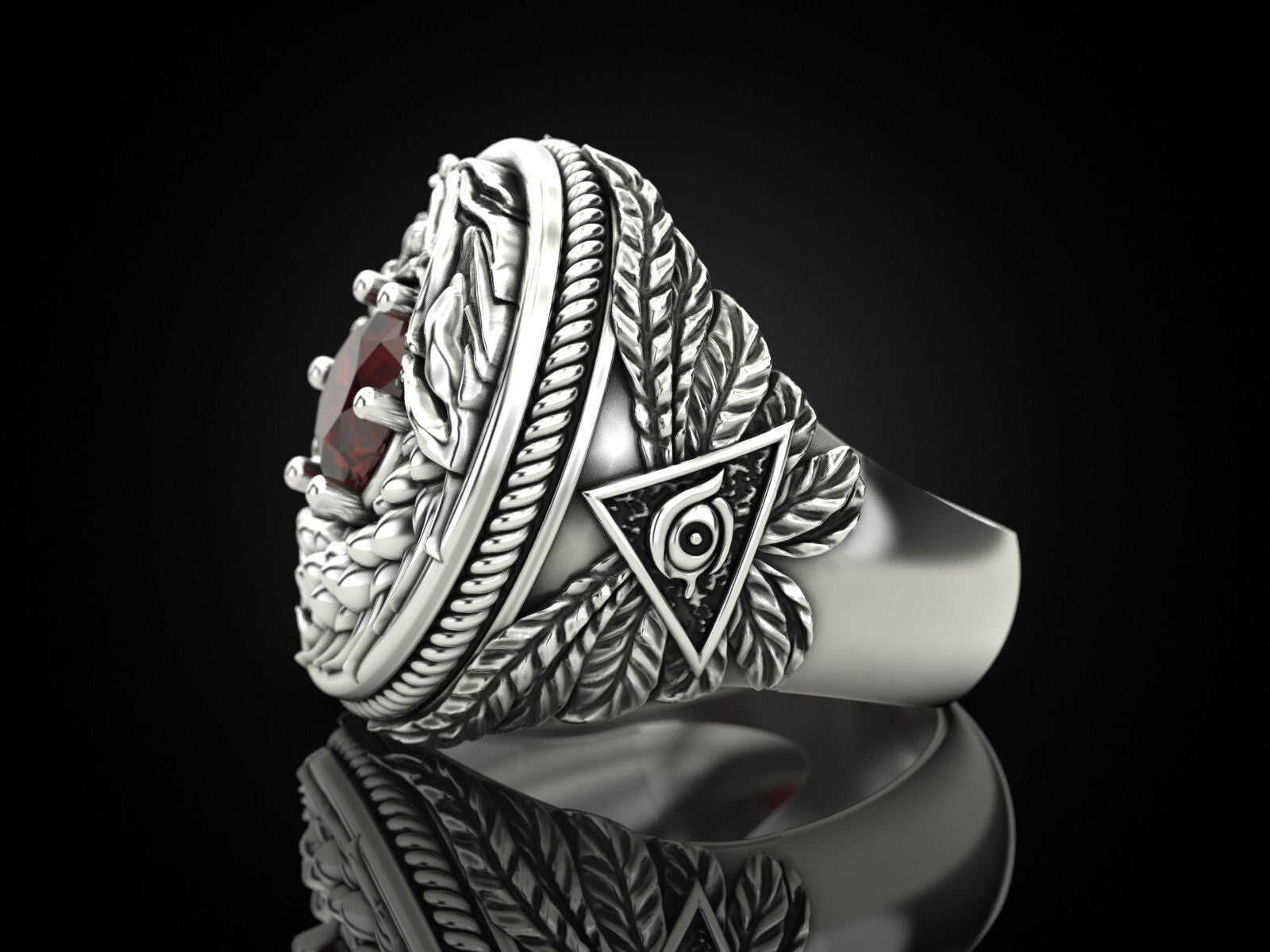 925 Sterling Silver Ouroboros Dragon Serpent Ring Handmade Ring Men Size 5-15