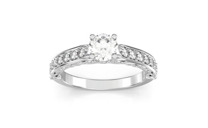 Snowflake Moissanite Halo Engagement Ring Vintage Dainty Engagement Band US5~15