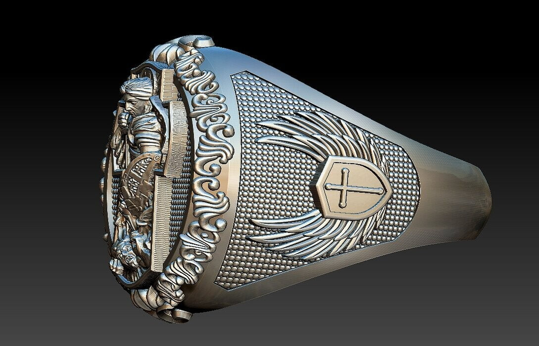 St Michael Archangel Ring 925 Sterling Silver San Miguel Amulet Men Gift US5~ 15