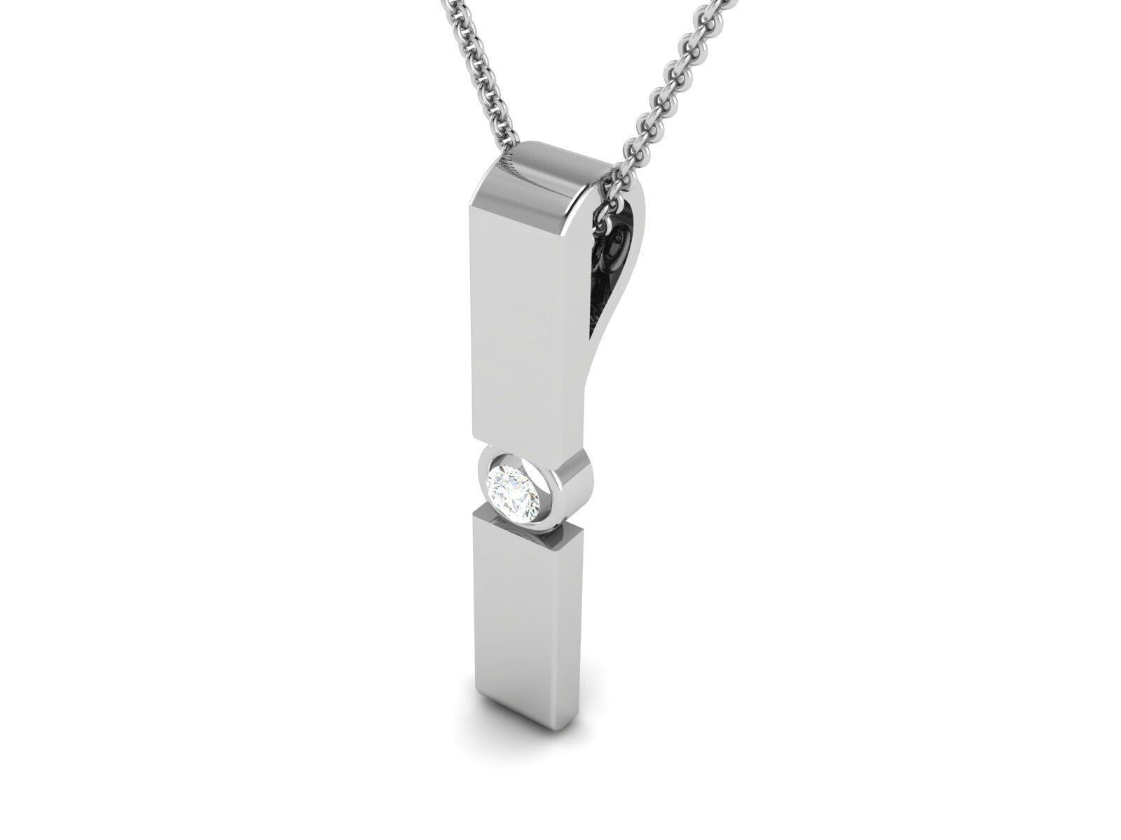 925 Sterling Silver Round Cut Solitaire CZ Pendant Gift For Him Family Necklace