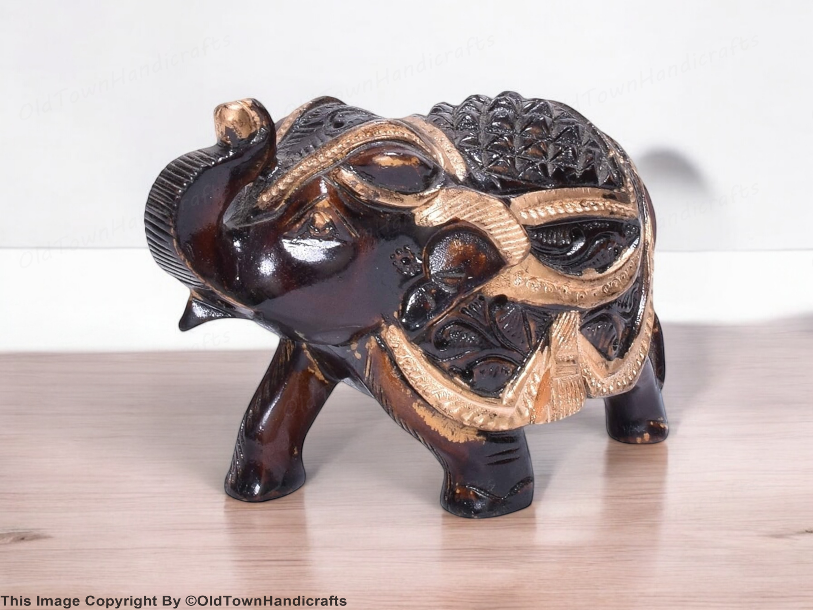 Rajasthani Wooden Carved Elephant Handcrafted Home Decor Showpiece Gift Idea