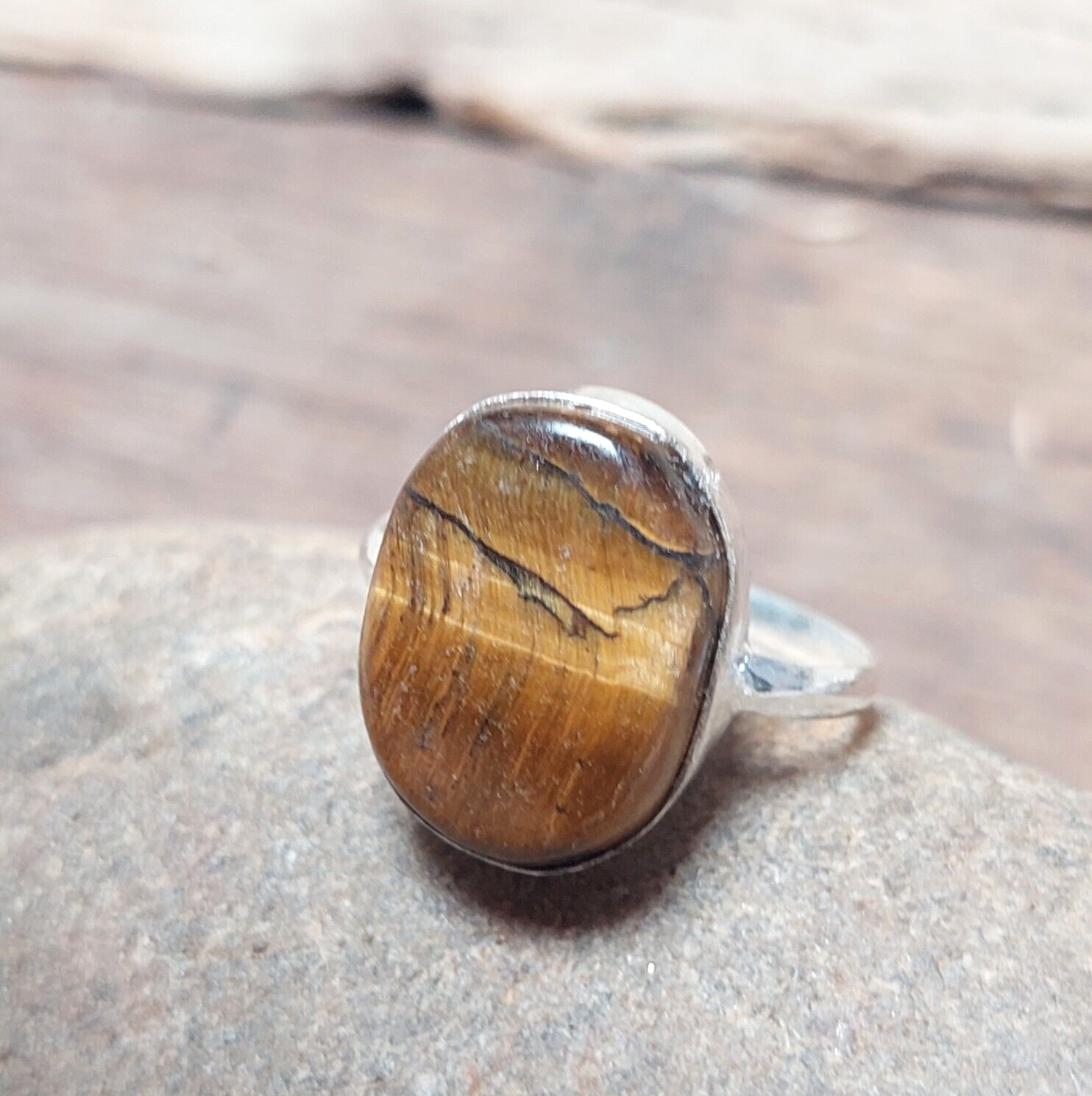 Tiger Eye Gemstone Ring 925 Silver Handmade Ring Gift Women Jewelry Ring US5~15