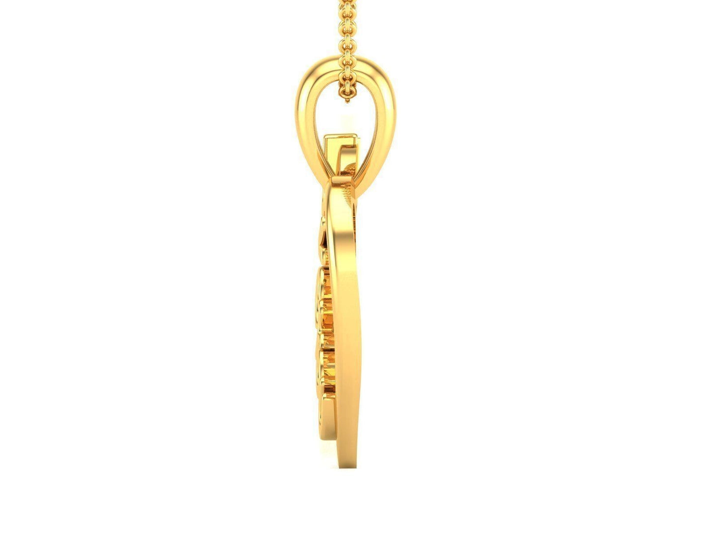 Heart Shape I Love You Brass Pendant Necklace For Women Wife Mom Christmas Gift