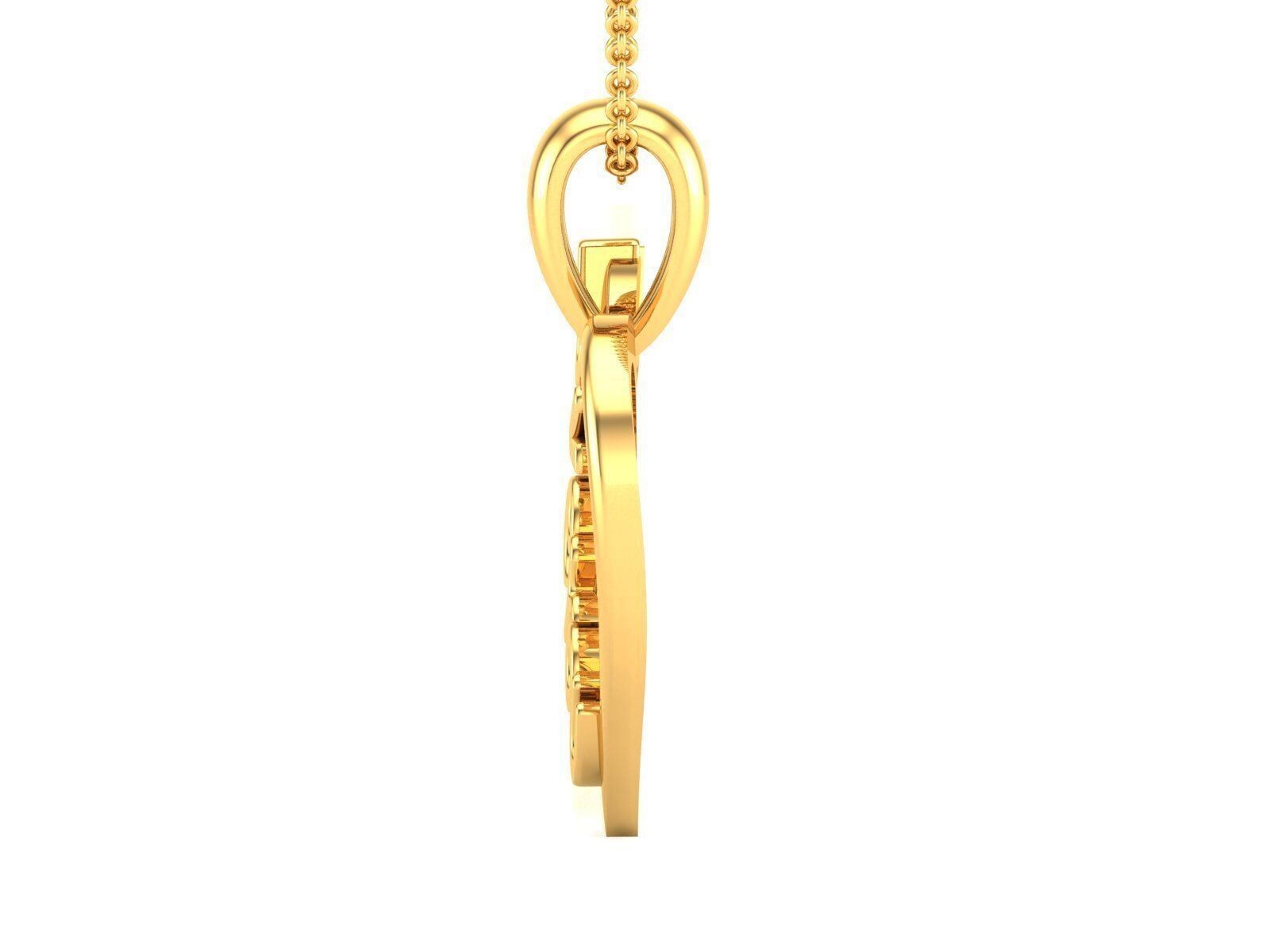 Heart Shape I Love You Brass Pendant Necklace For Women Wife Mom Christmas Gift