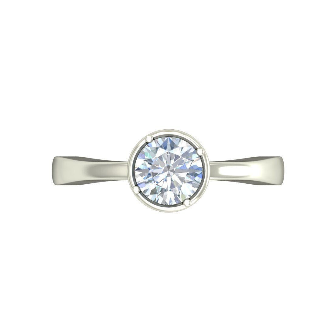 Round Cut CZ Lab Created Engagement Wedding Single Diamond Women Ring US5-15