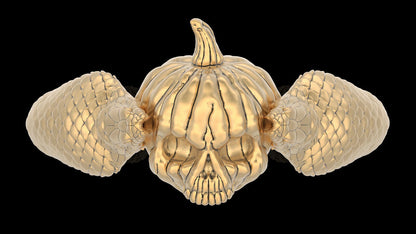 Deluxe Pumpkin Snake Skull Ring Gothic Biker Style Men Gift Skull Ring US5~15