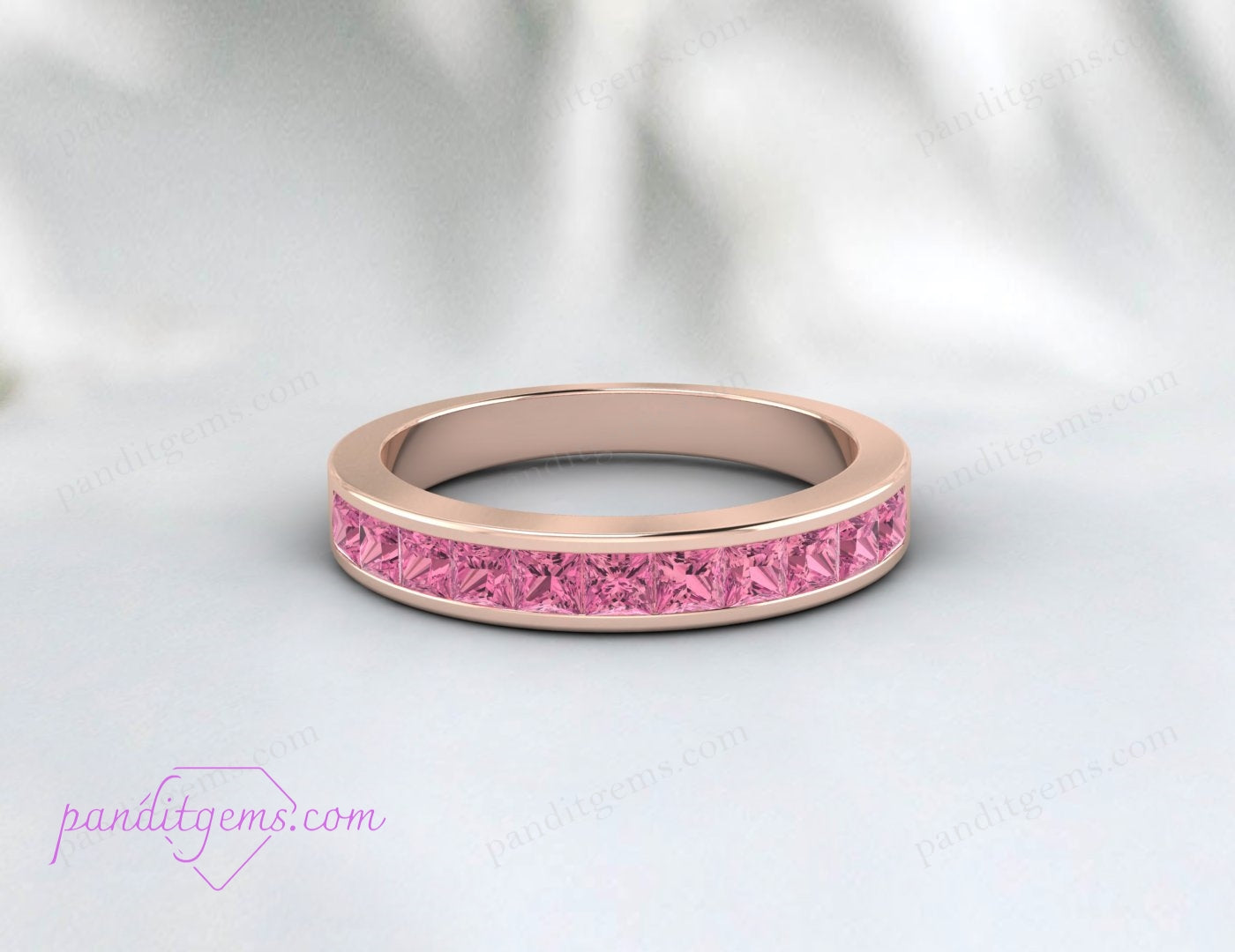 October birthstone pink tourmaline ring in 925 sterling silver.
