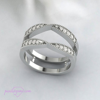 1.50Ct Round Diamond Ring Guard in Silver