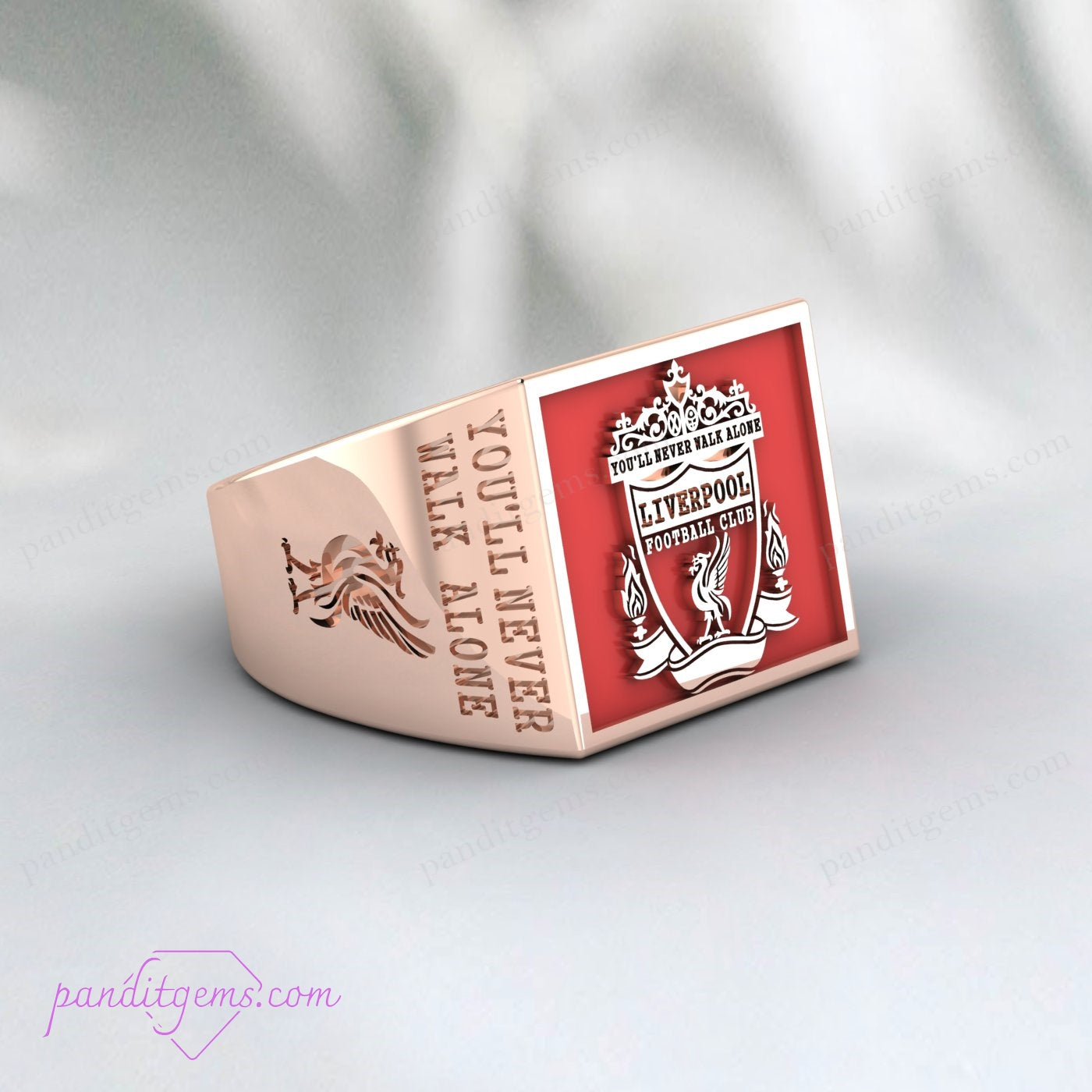 Sterling silver Liverpool FC ring, perfect for players and fans alike.