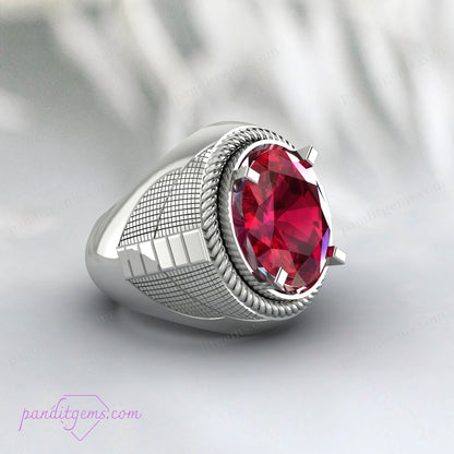 Turkish-inspired handmade ruby ring in sterling silver.