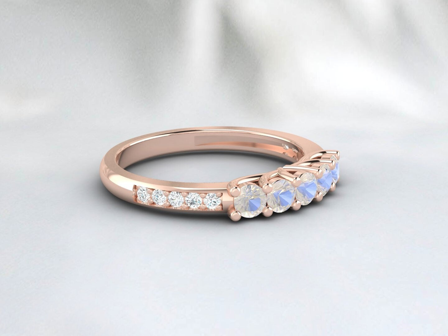 Rainbow Moonstone Engagement Ring Delicate Ring Vintage Promise Ring