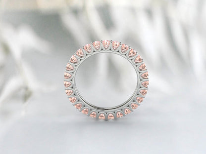 Morganite Stacking Ring Eternity Band Wedding Band Women Bridal Ring