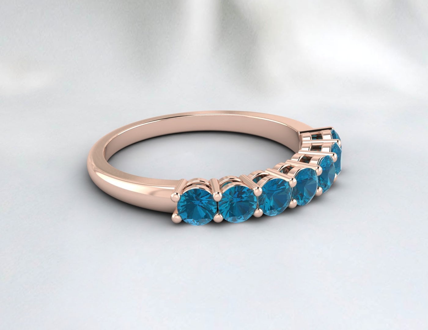 Bague topaze bleue naturelle de Londres, bracelet de mariage en argent, cadeau d'anniversaire