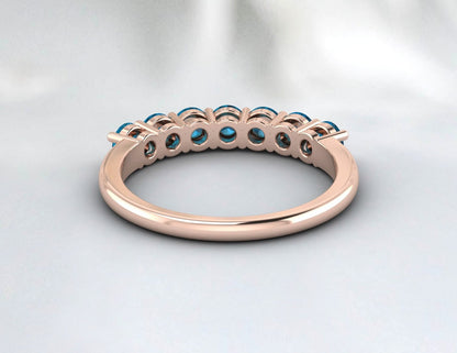 Bague topaze bleue naturelle de Londres, bracelet de mariage en argent, cadeau d'anniversaire