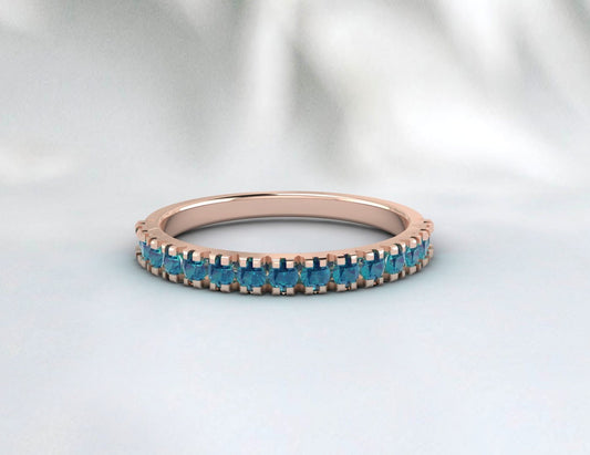 Eternity Band London Blue Topaz Ring Aniversary Ring Silver Band