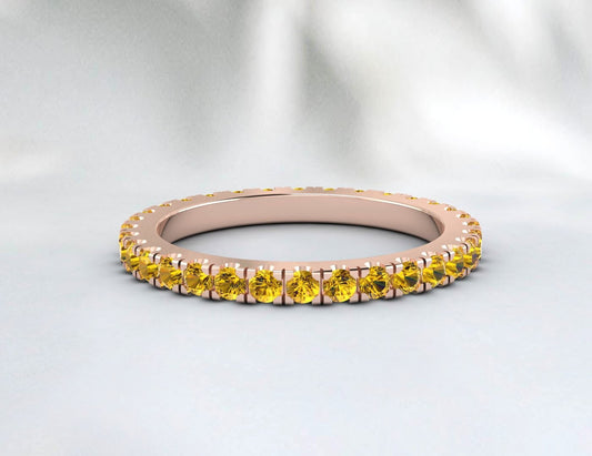 Citrine Full Eternity Wedding Band Engagement Band Gift For Love