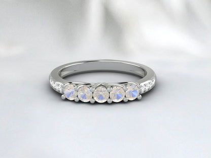 Rainbow Moonstone Engagement Ring Delicate Ring Vintage Promise Ring