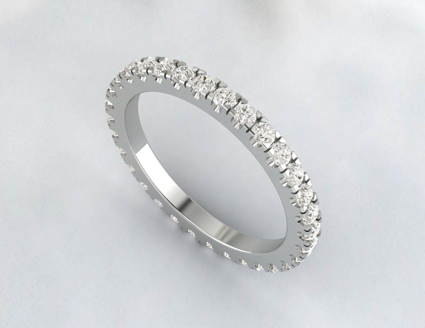 Moissanite Full Eternity Wedding Band Anniversary Band Matching Band