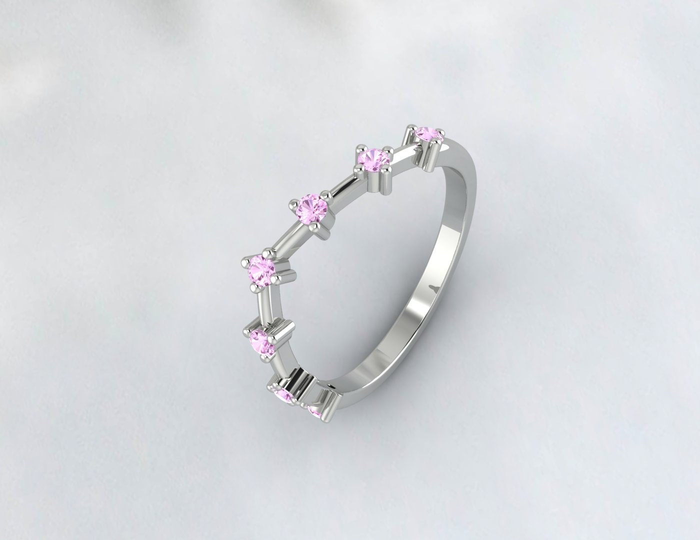 Bague de mariage Simple en saphir rose, Vintage, proposition pour bague de mariée