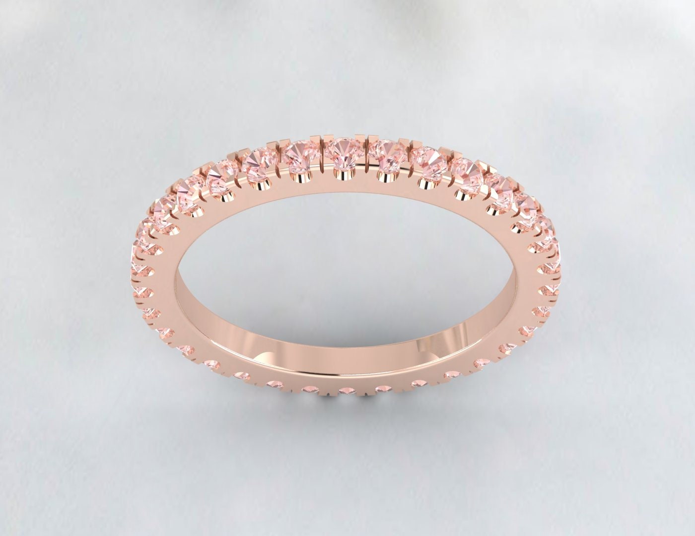 Morganite Band Full Eternity Band Alliance Anniversaire Bague