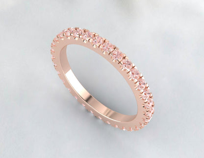 Morganite Band Full Eternity Band Wedding Band Anniversary Ring